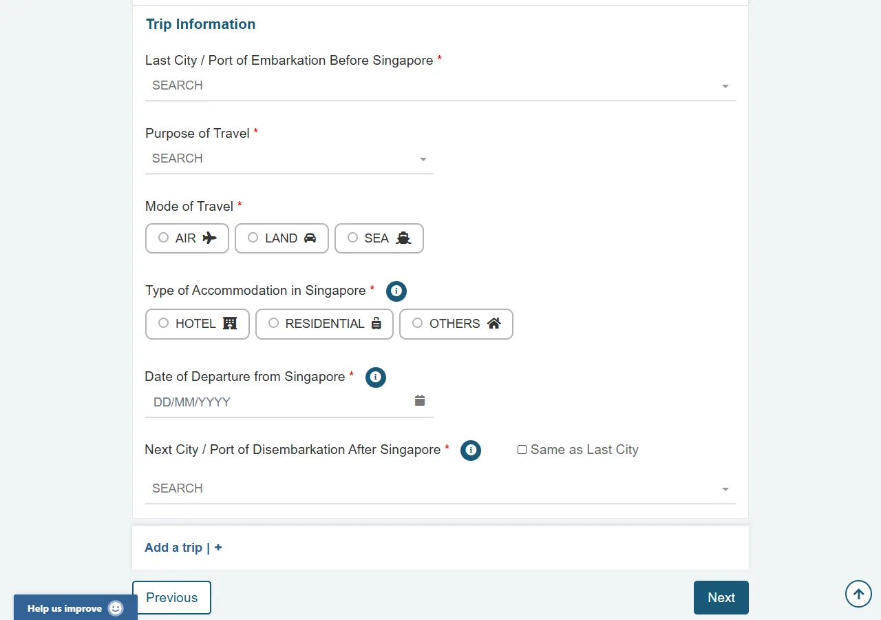 Screenshot of step 4: Contact Details & Health Declarations