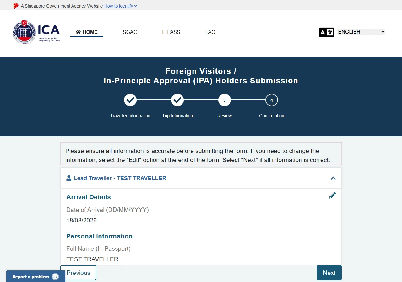 Screenshot of step 6: Review & Submit