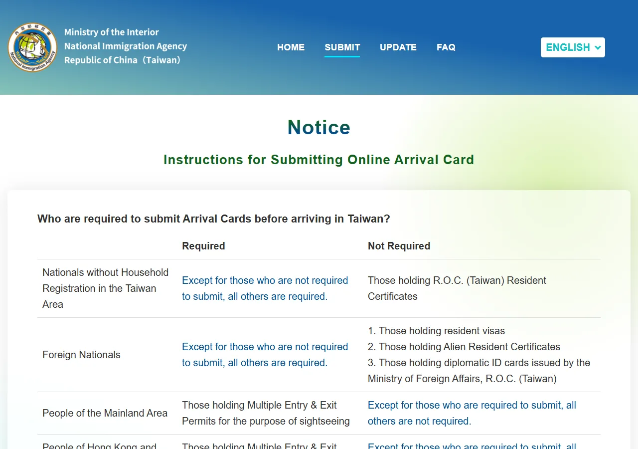 Screenshot of step 2: TWAC notice page